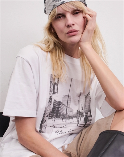 Lala Berlin - Berlin Cotton Photo Print T-Shirt - White